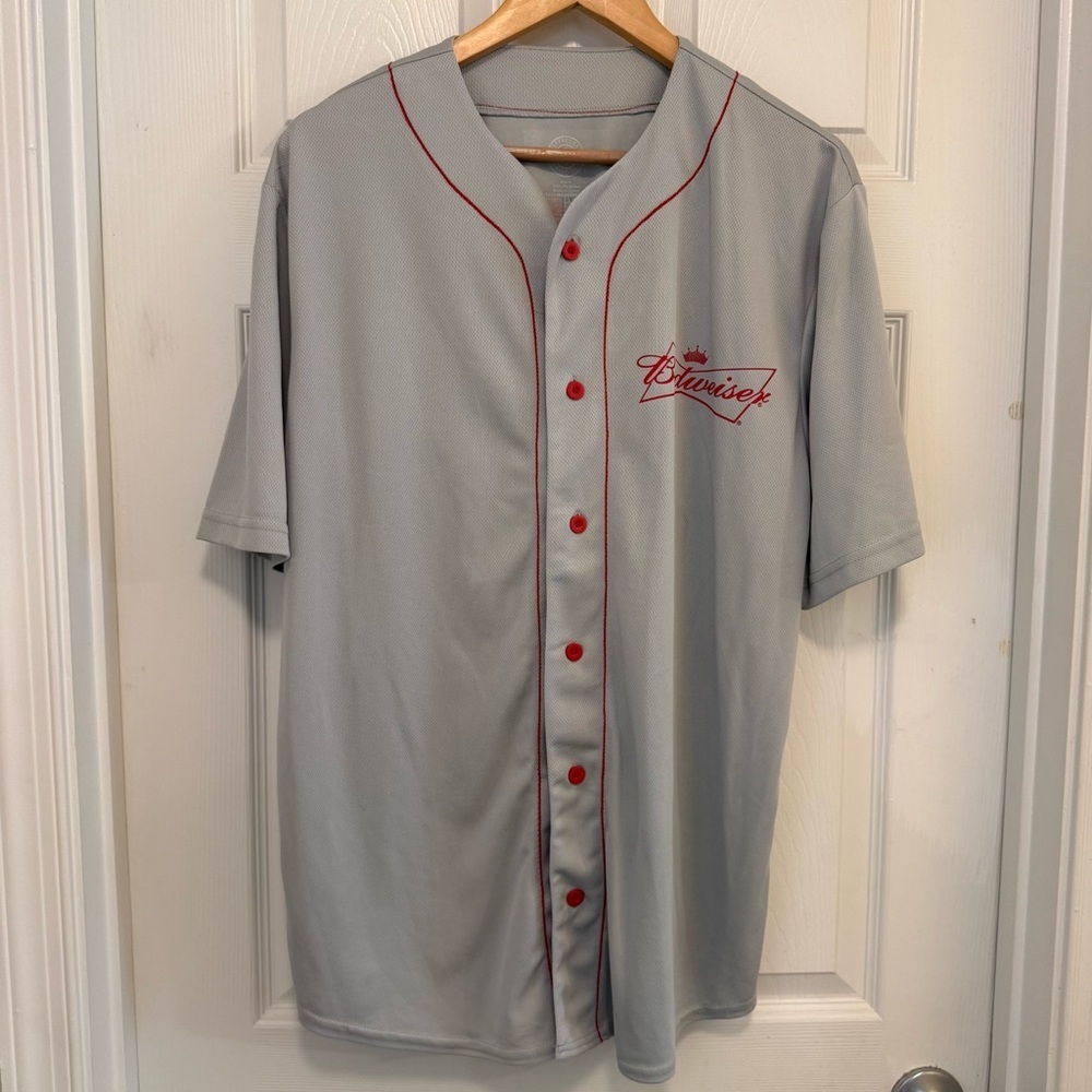 NWOT 2014 Budweiser 76 Button Up Baseball Jersey